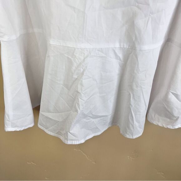 Lane Bryant Womens Size‎ 16 Plus Flare Sleeve Peplum Tope White Eyelet Lace Trim - Picture 4 of 7